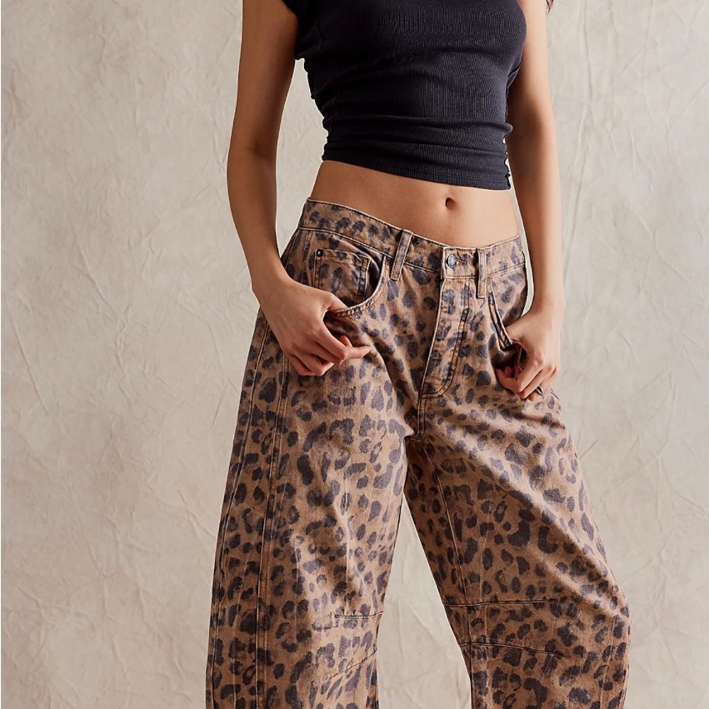 Leopard Print Wide-Leg Pants